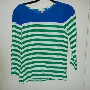 J. Crew Striped Blouse Multi Color Size 0